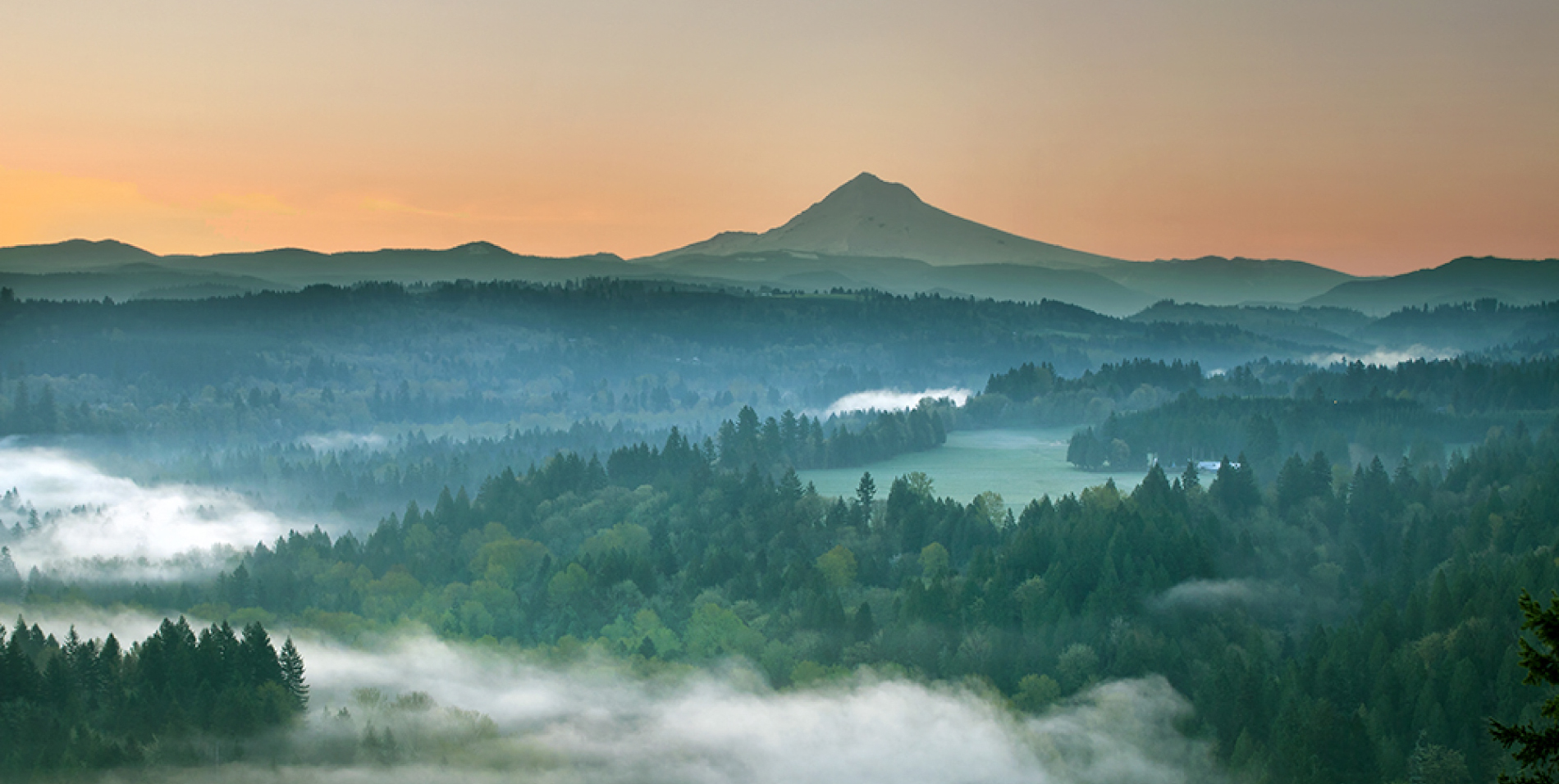 Mount Hood is nature’s inspiration to the east, as seen from Portland, Oregon.